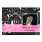 Floral scroll leaf black pink wedding photo