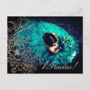 Floral Scroll Photo Overlay Custom Postcard