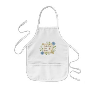 Floral Scroll Pixel Art Kids Apron
