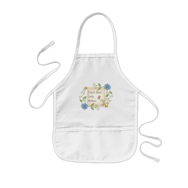 Floral Scroll Pixel Art Kids Apron (Front)