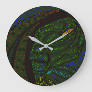 Floral Sea Monster Large Clock