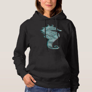 Floral Seahorse Nautical Hoodie