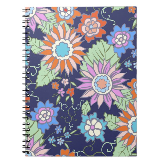 Floral seamless background pattern spring - summer notebook (Front)