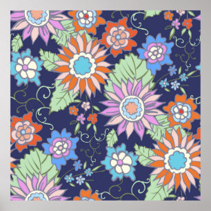 Floral seamless background pattern spring - summer poster