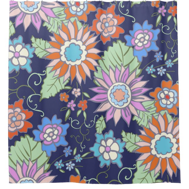 Floral seamless background pattern spring - summer shower curtain (Front)
