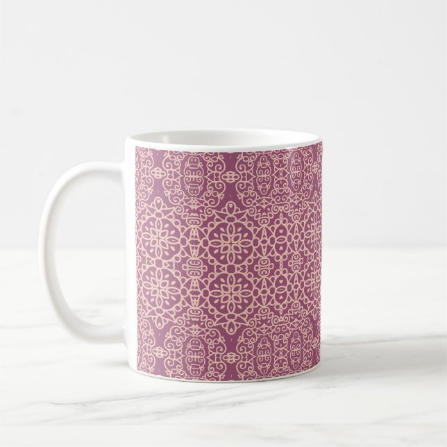 Floral Seamless: Beautiful Pattern Background Coffee Mug (Left)