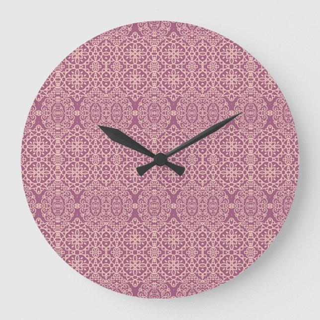 Floral Seamless: Beautiful Pattern Background Large Clock (Front)