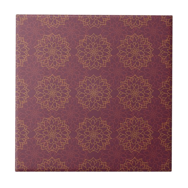 Floral seamless design pattern.  ceramic tile (Front)