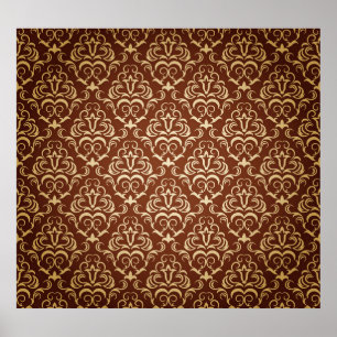 Floral seamless ornamental wallpaper illustration. poster