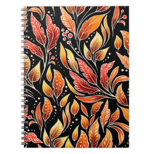 Floral seamless pattern. Autumn background with go Notebook