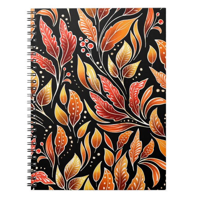 Floral seamless pattern. Autumn background with go Notebook (Front)