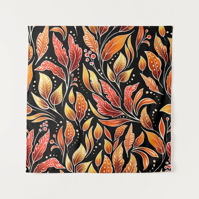 Floral seamless pattern. Autumn background with go Tapestry (Front)