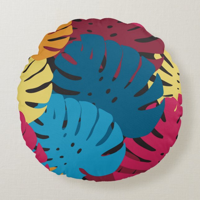 Floral seamless pattern. Background from bright le Round Cushion (Front)