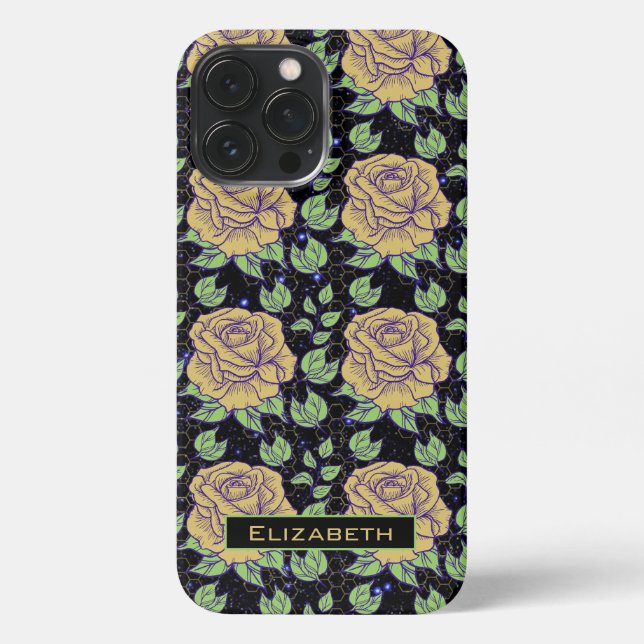 Floral seamless pattern big bloom personalised nam iPhone case (Back)