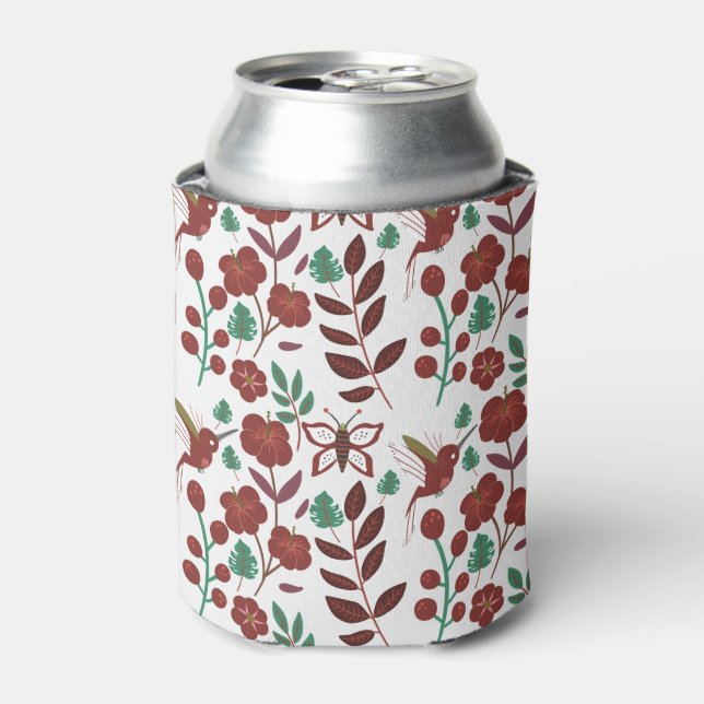 Floral seamless pattern birds and butterflies can cooler (Can Front)