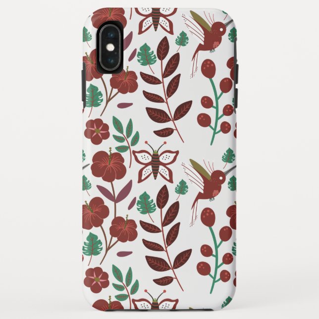 Floral seamless pattern birds and butterflies Case-Mate iPhone case (Back)