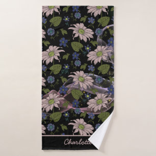 Floral seamless pattern colourful personalised nam bath towel