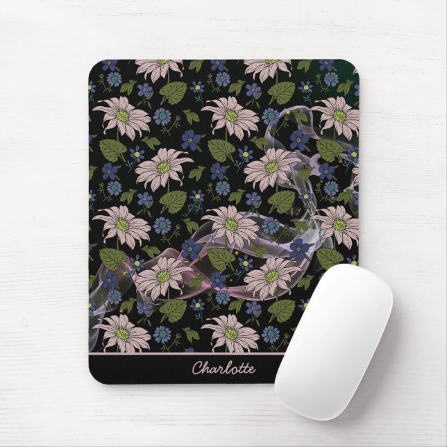 Floral seamless pattern colourful personalised nam mouse pad (With Mouse)