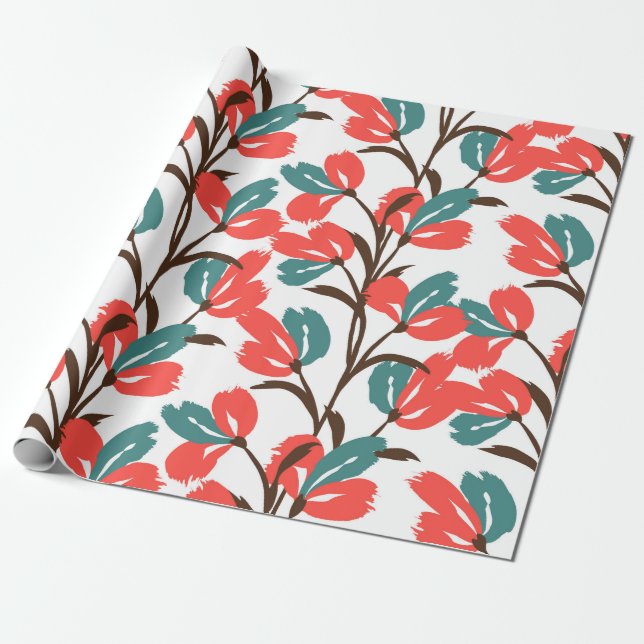 Floral seamless pattern. Cute floral background. P Wrapping Paper (Unrolled)