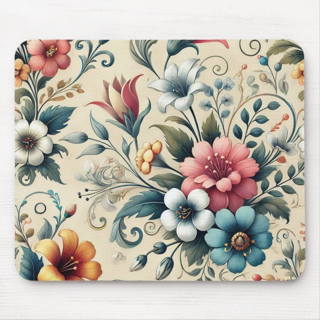 floral Seamless pattern design created through  Mouse Pad (Front)