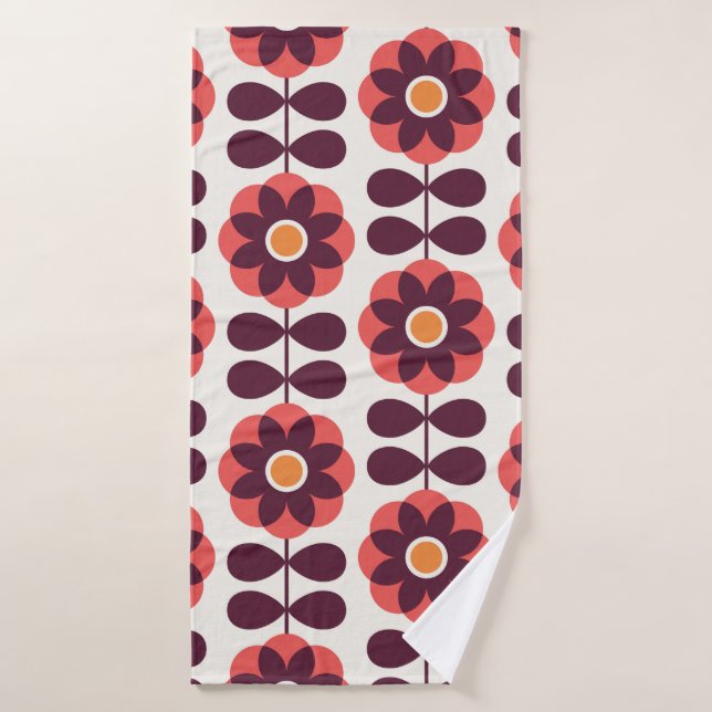 Floral seamless pattern design. Scandinavian style Bath Towel (Bath Towel)