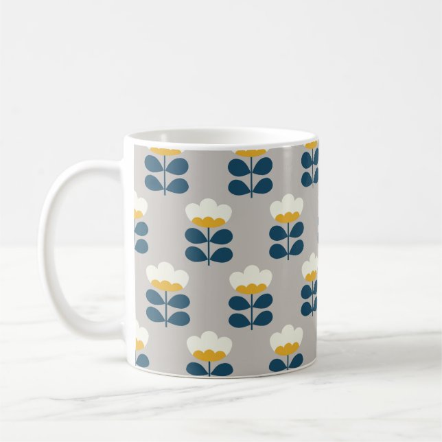 Floral seamless pattern design. Scandinavian style Coffee Mug (Left)