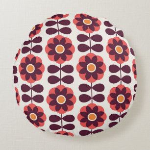 Floral seamless pattern design. Scandinavian style Round Cushion