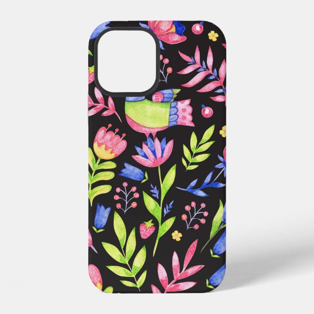Floral seamless pattern design. Spring flowers and iPhone Case (Back)