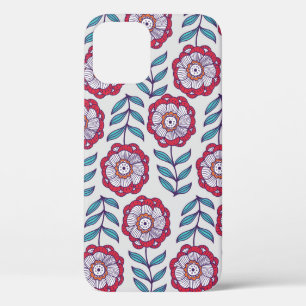 Floral seamless pattern, endless texture with flow iPhone 12 case