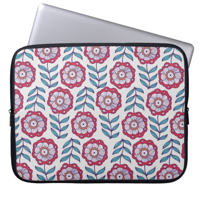 Floral seamless pattern, endless texture with flow laptop sleeve (Front)