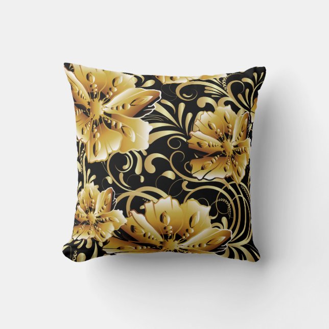 Floral seamless pattern. Flourish 3d wallpaper. Or Cushion (Front)