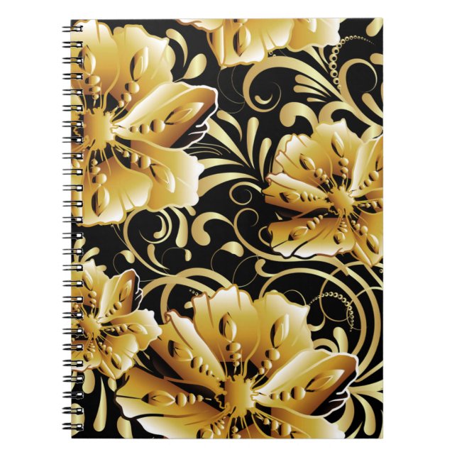 Floral seamless pattern. Flourish 3d wallpaper. Or Notebook (Front)
