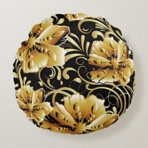 Floral seamless pattern. Flourish 3d wallpaper. Or Round Cushion