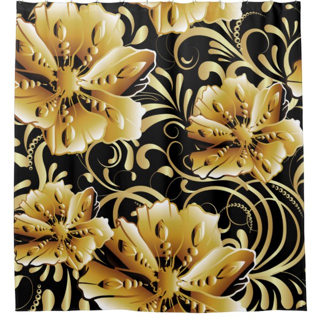 Floral seamless pattern. Flourish 3d wallpaper. Or Shower Curtain (Front)
