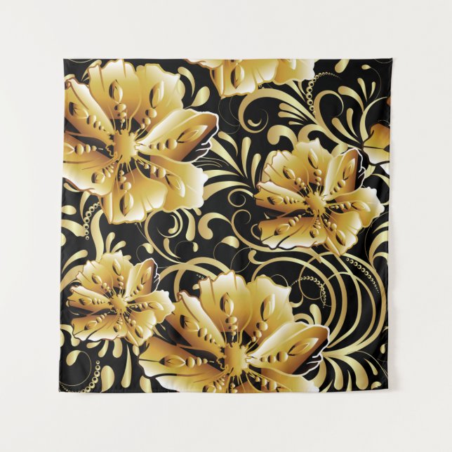 Floral seamless pattern. Flourish 3d wallpaper. Or Tapestry (Front)