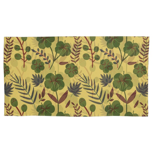 Floral seamless pattern flowers and butterflies pillowcase (Front-Left)