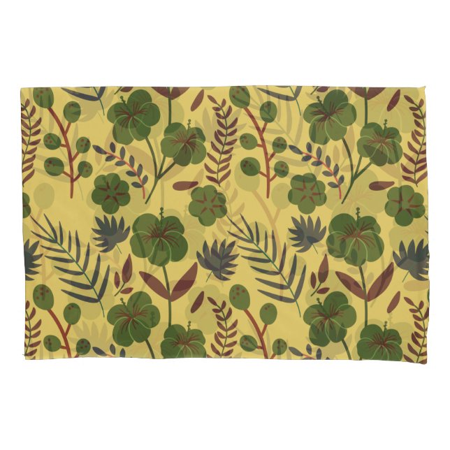 Floral seamless pattern flowers and butterflies pillowcase (Front-Left)