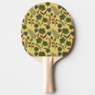 Floral seamless pattern flowers and butterflies ping pong paddle
