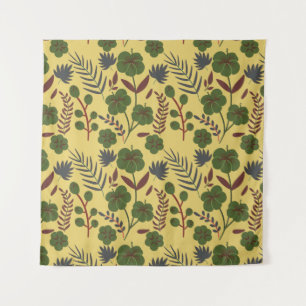 Floral seamless pattern flowers and butterflies tapestry