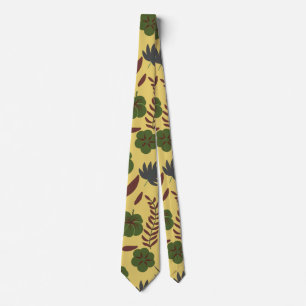 Floral seamless pattern flowers and butterflies tie