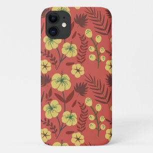 Floral seamless pattern flowers yellow and red iPhone 11 case