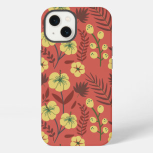Floral seamless pattern flowers yellow and red iPhone 13 case