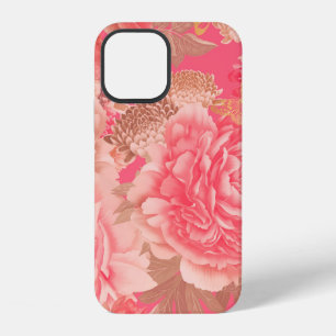 Floral seamless pattern. Garden flowers pink peoni iPhone 12 Case