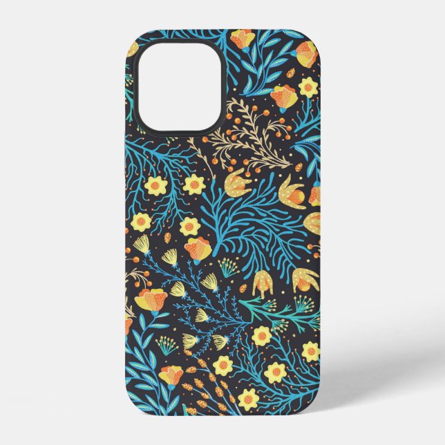 Floral seamless pattern. Hand drawn creative flowe iPhone Case (Back)