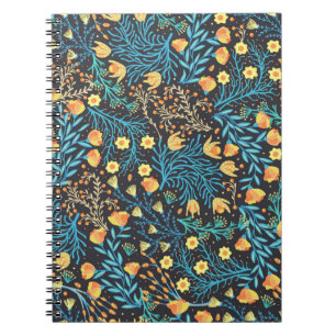Floral seamless pattern. Hand drawn creative flowe Notebook