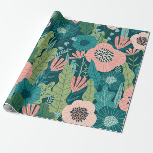 Floral seamless pattern, interior decor wrapping paper