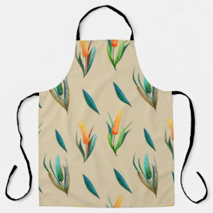 Floral seamless pattern made of stylised flowers a apron