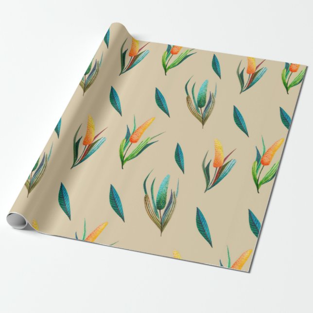 Floral seamless pattern made of stylised flowers a wrapping paper (Unrolled)