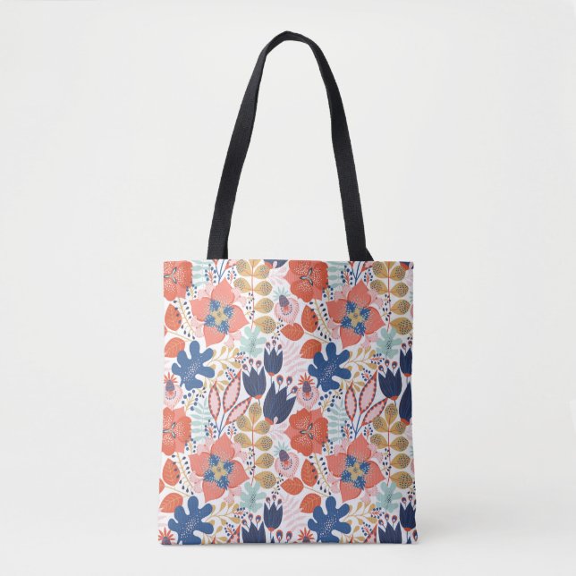 Floral seamless pattern on white. Abstract backgro Tote Bag (Front)