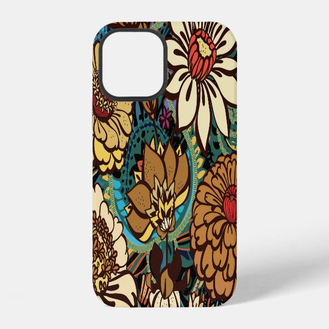 Floral seamless pattern, original print design. iPhone case (Back)